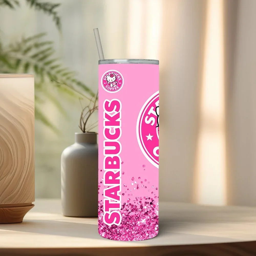 HELLO KITTY Pink Starbucks Coffee Tumbler - 20 oz skinny straight tumbler - Picture 3 of 5